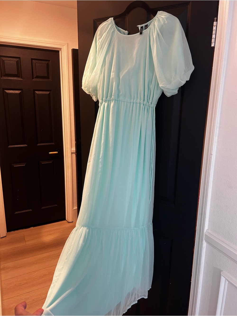 Vero Moda Mint Green Puff-Sleeve Maxi Dress